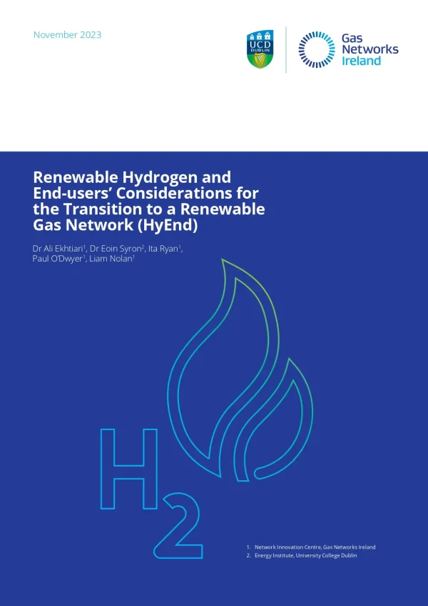 Renewable Hydrogen And End-Users’ Considerations For The Transition To A Renewable Gas Network (HyEnd)