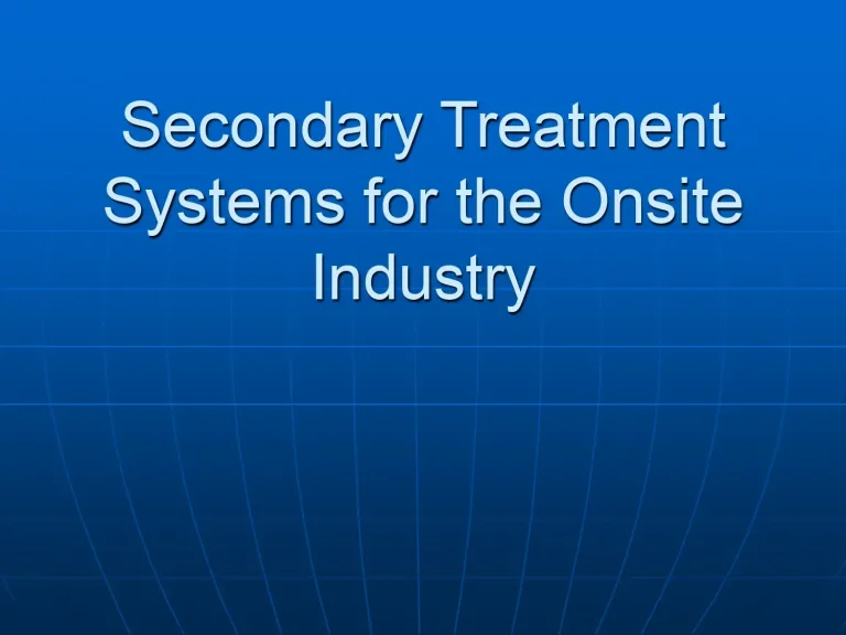 Secondary Treatment Systems for the Onsite Industry