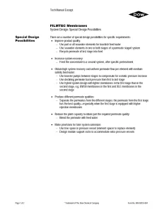 Filmtec Membranes Special Design Possibilities