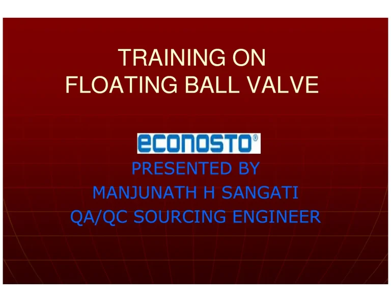 Training On Floating Ball Valve