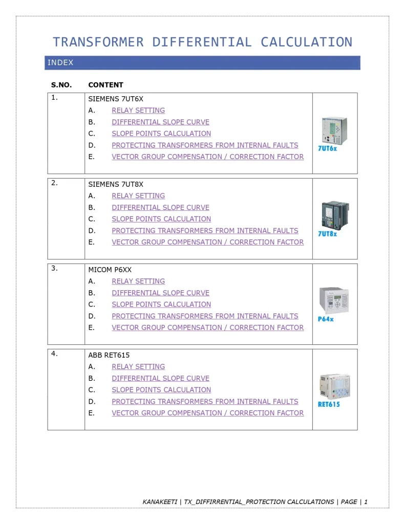 Transformer Differential Calculation