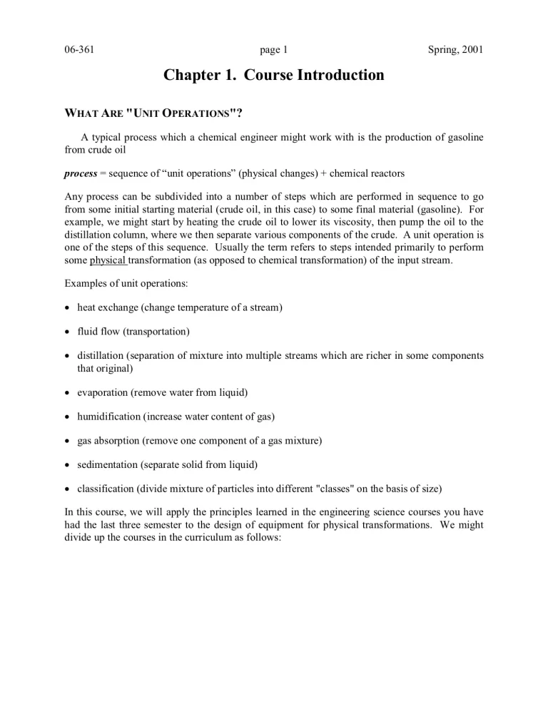 Unit Operation Of Chemical Engineering