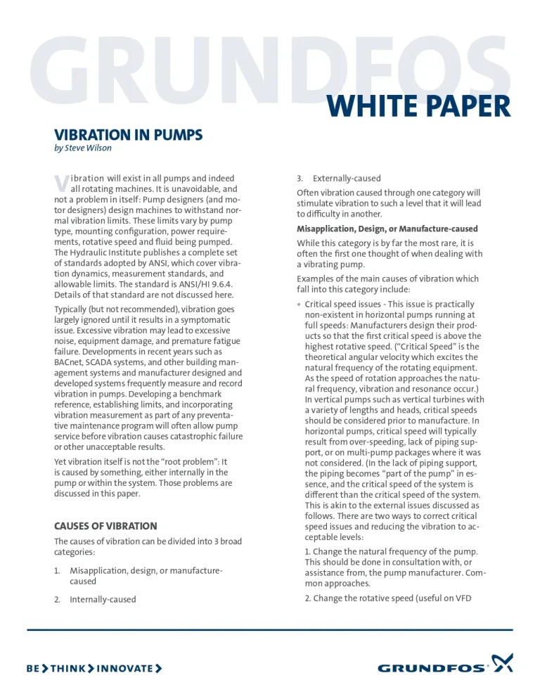 Vibration In Pumps