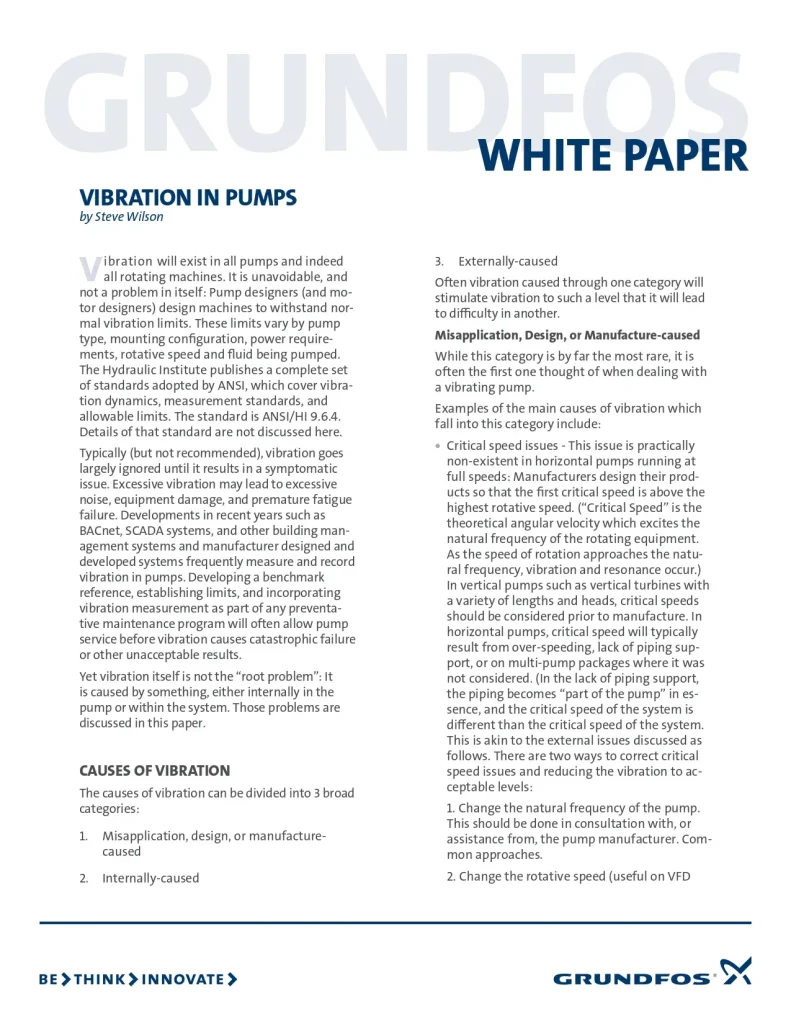 Vibration In Pumps