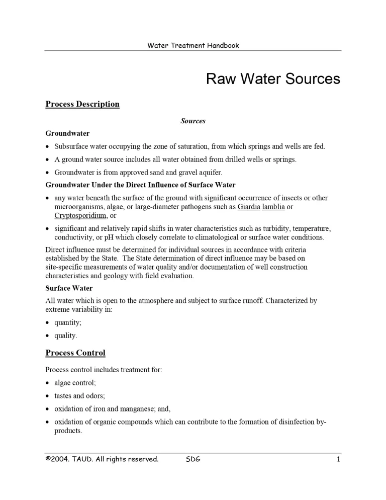 Water Treatment Handbook