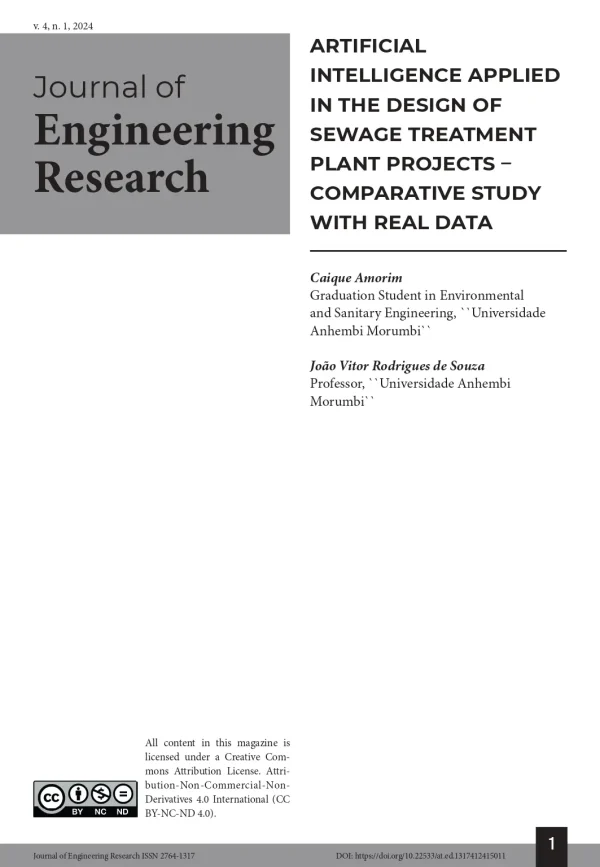 Artificial Intelligence Applied In The Design Of Sewage Treatment Plant Projects – Comparative Study With Real Data