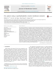 CO2 Capture Using A Superhydrophobic Ceramic Membrane Contactor