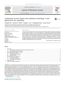 Combination Of Ionic Liquids With Membrane Technology: A New Approach For CO2 Separation