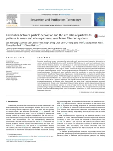 Correlation Between Particle Deposition And The Size Ratio Of Particles To Patterns In Nano- And Micro-Patterned Membrane Filtration Systems