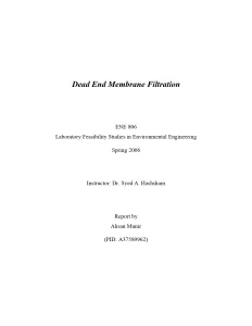 Dead End Membrane Filtration