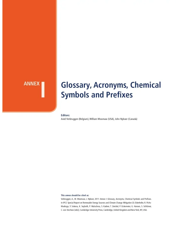 Glossary, Acronyms, Chemical Symbols And Prefixes