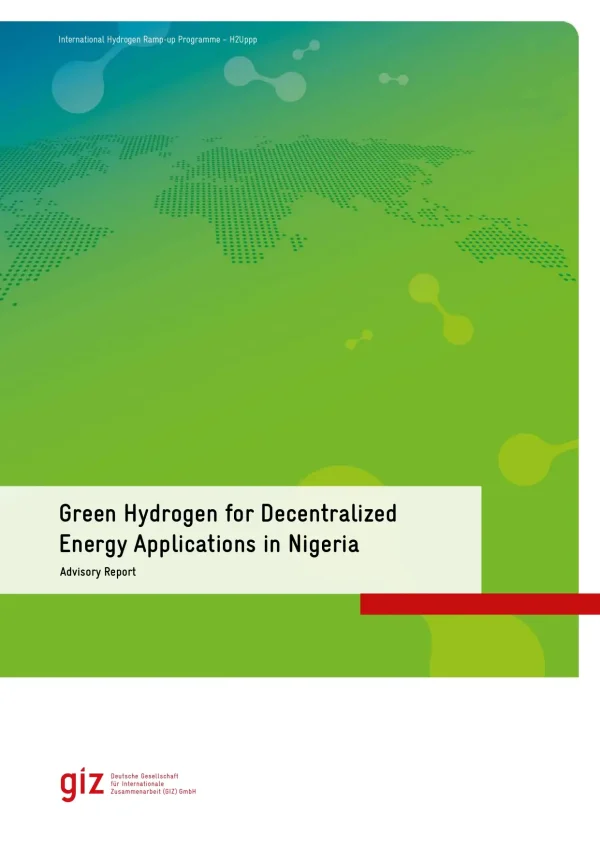Green Hydrogen For Decentralized Energy Applications In Nigeria