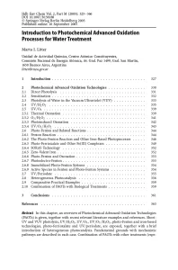 Introduction To Photochemical Advanced Oxidation Processes For Water Treatment