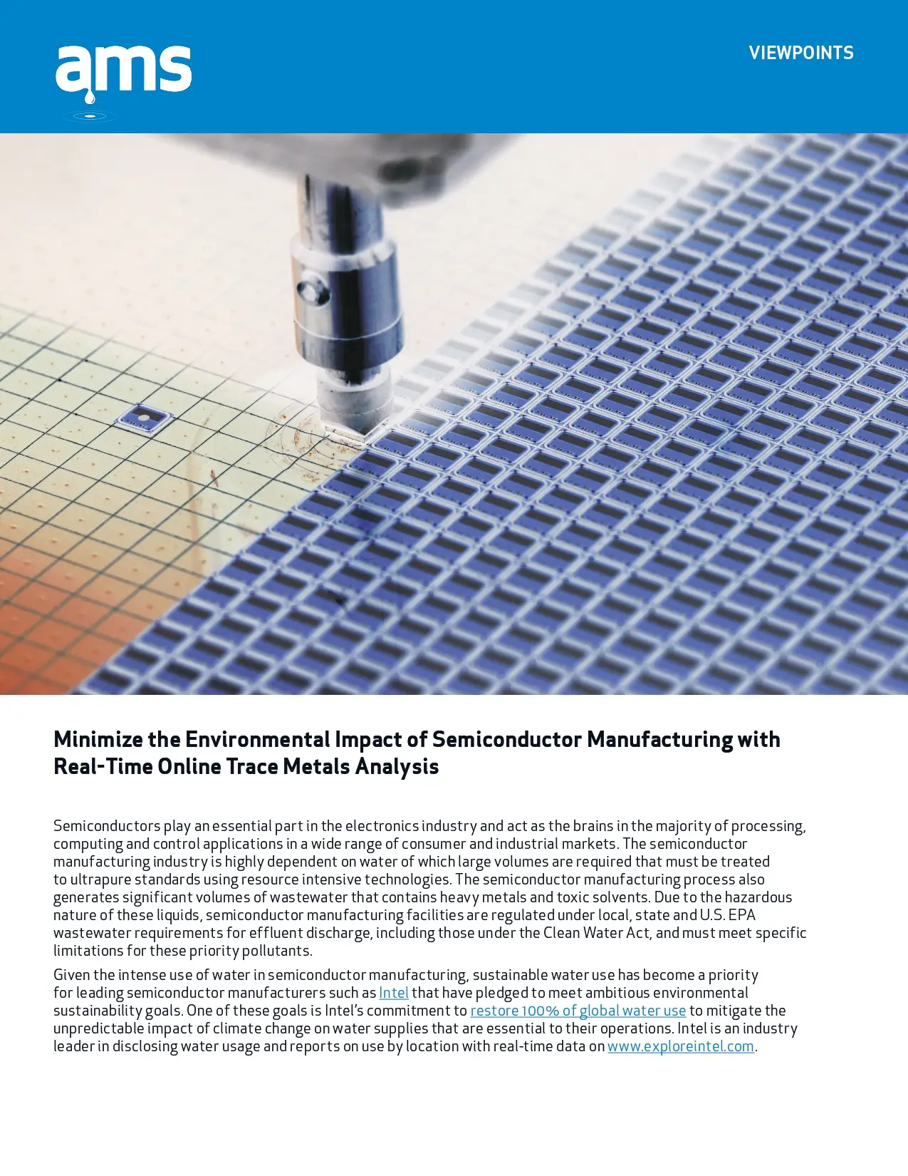 Minimize The Environmental Impact Of Semiconductor Manufacturing With Real-Time Online Trace Metals Analysis
