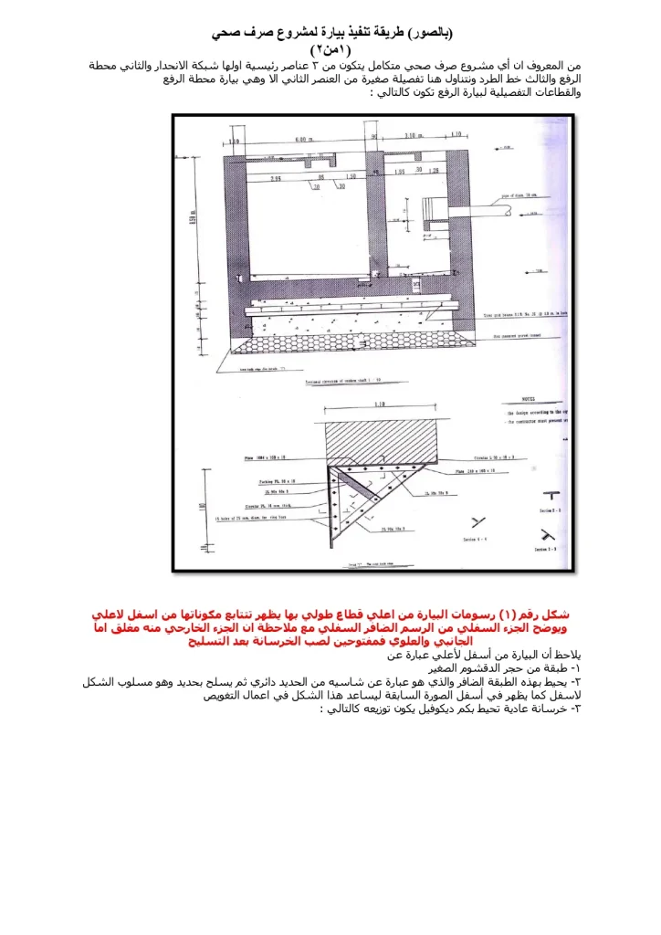 طريقة تنفيذ بيارة لمشروع صرف صحي