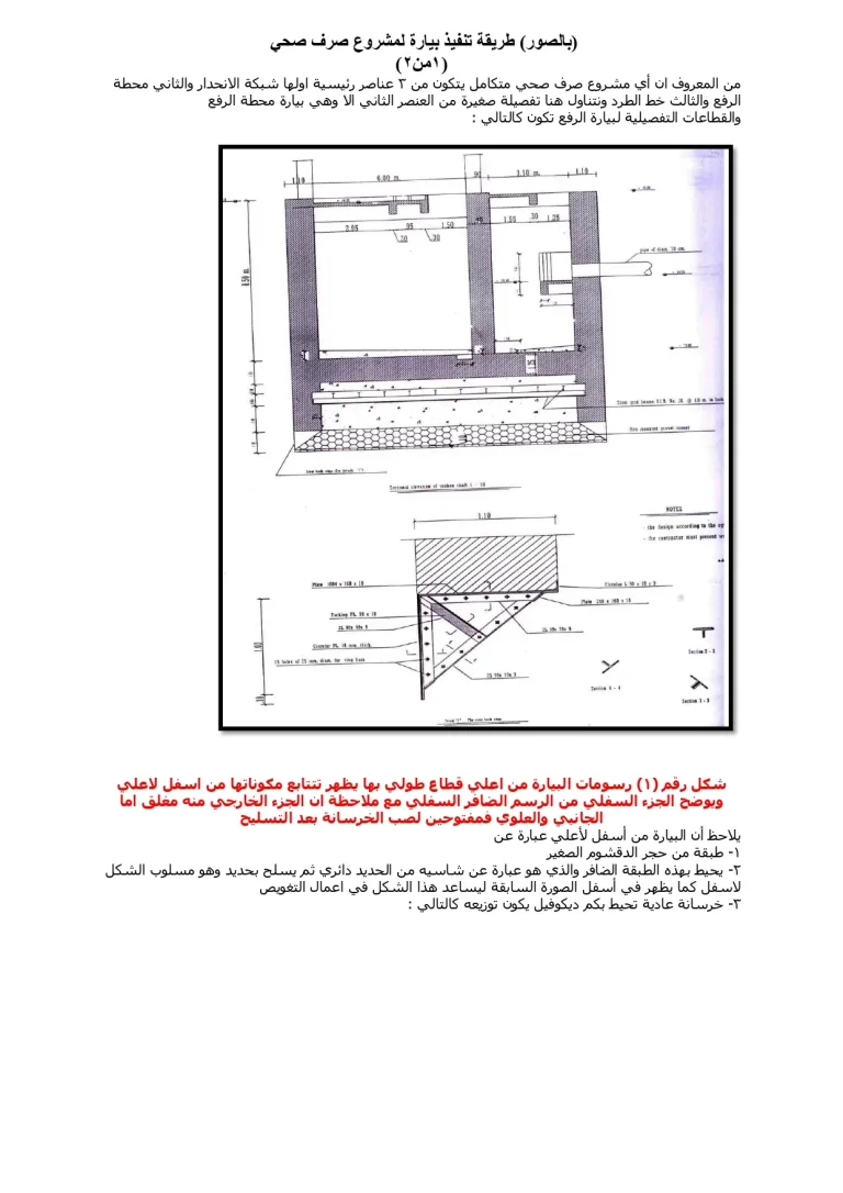 طريقة تنفيذ بيارة لمشروع صرف صحي